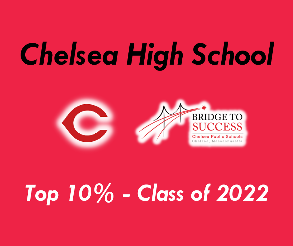 Graphic announcing the CHS Top Ten Percent of Students based on Weighted GPA in the Class of 2022